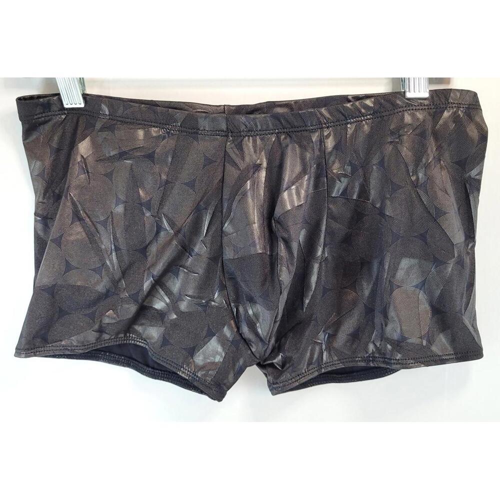 MALE POWER Men’s Small 28" Metallic Boxer Trunks Black – NEW